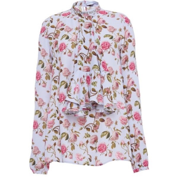 FRANCESCO SCOGNAMIGLIO Floral Ruffle-Front Top - Picture 3 of 8